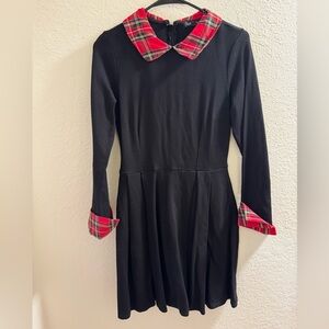 Smak Parlour - Plaid Collar Black Dress - Small